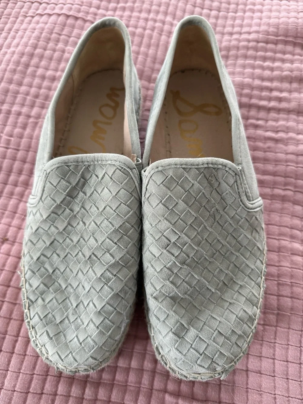 Sam Edelman woven suede mint green espadrilles 8.5 shoes